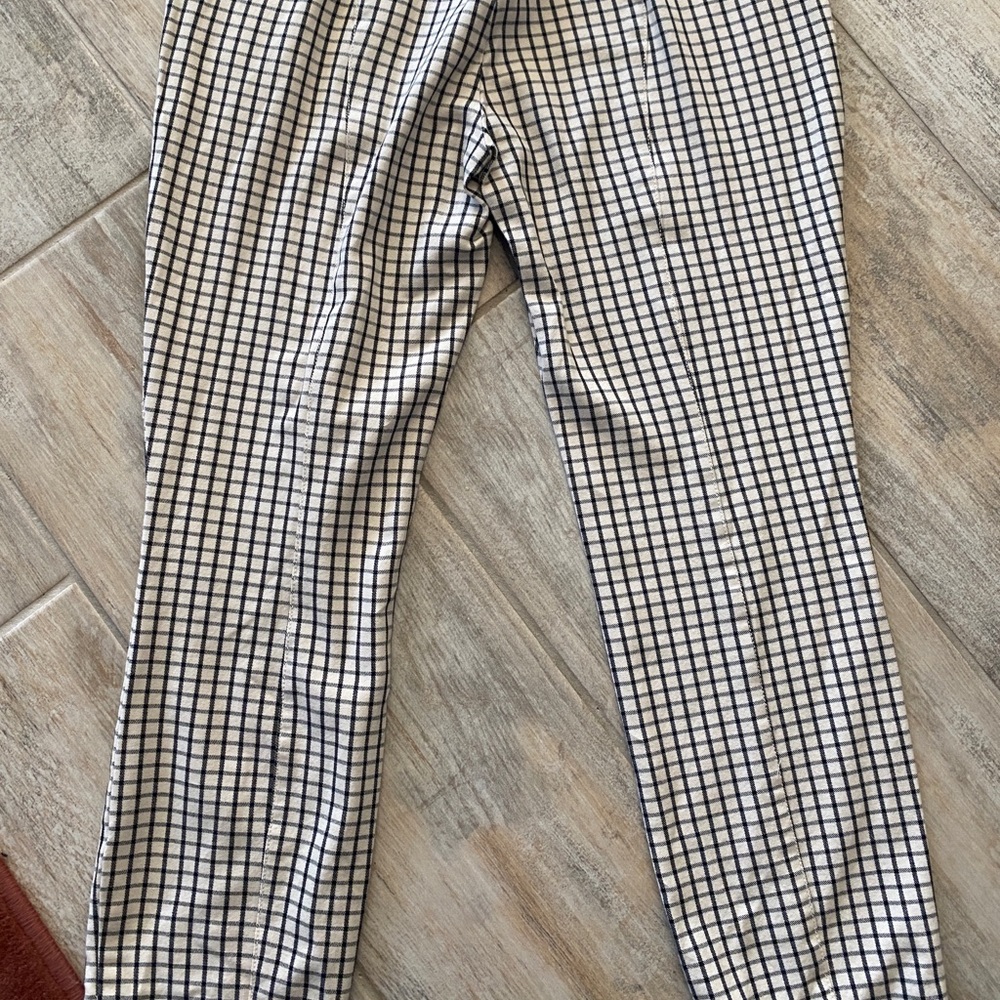 The essential slim by Anthropologie straight trousers in checkered pattern